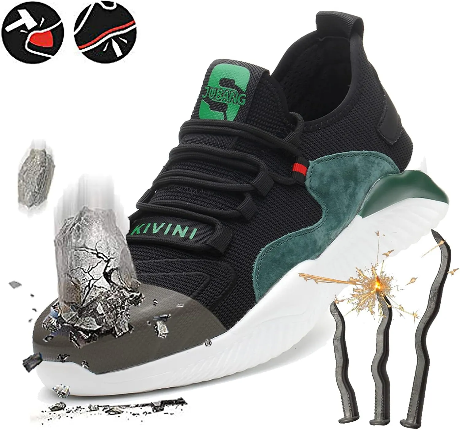 Steel Toe Work Shoes for Men Women Lightweight Industrial & Construction Slip Resistant Puncture Proof Safety