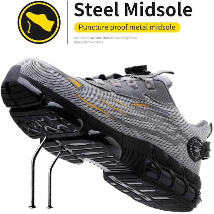 Steel Toe Work Sneakers for Men Women Lightweight Comfortable Industrial & Construction Work Safety Shoes