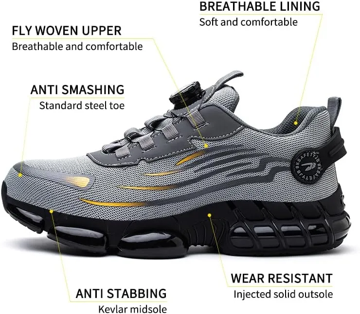 Steel Toe Work Sneakers for Men Women Lightweight Comfortable Industrial & Construction Work Safety Shoes