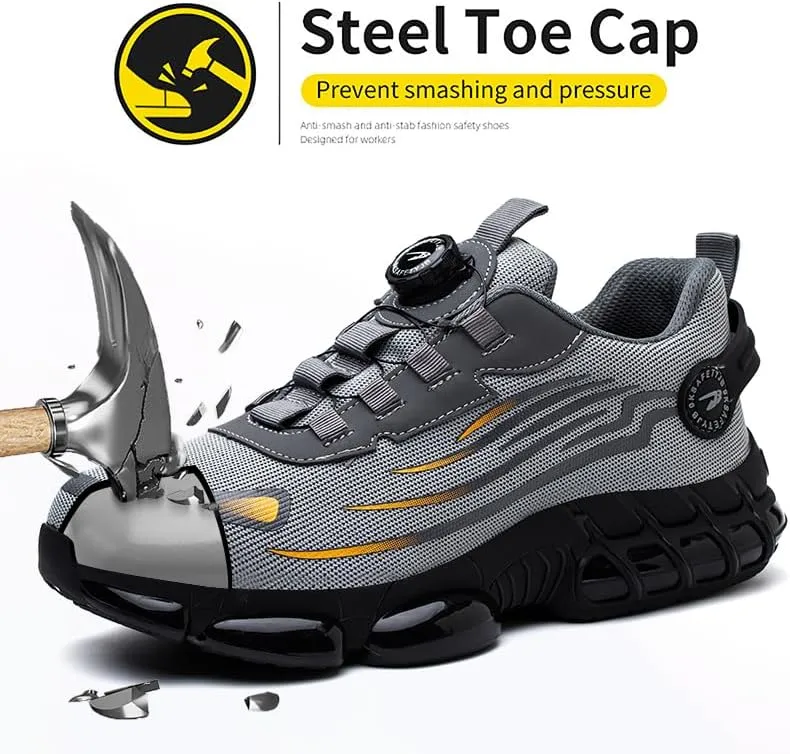 Steel Toe Work Sneakers for Men Women Lightweight Comfortable Industrial & Construction Work Safety Shoes