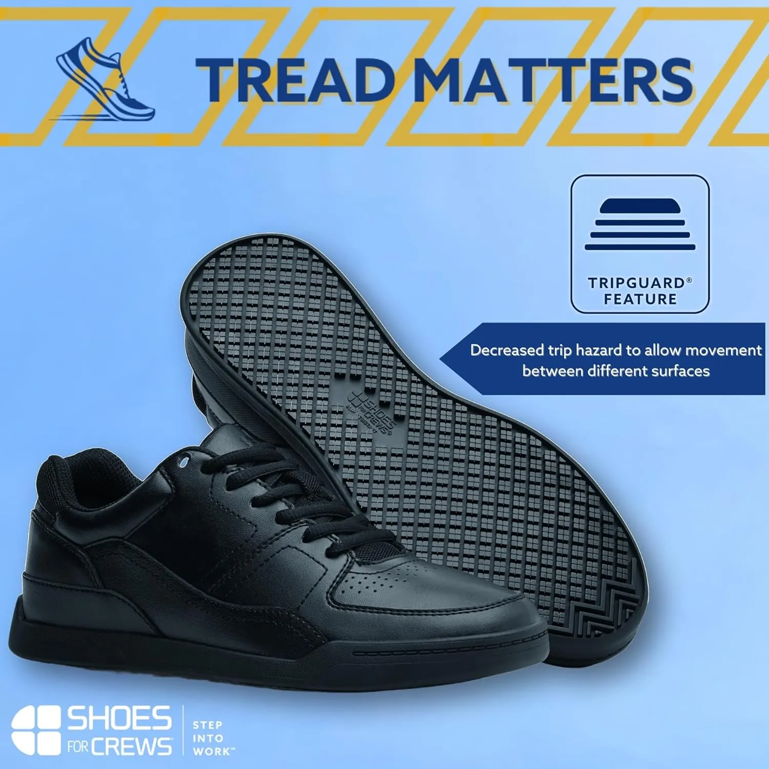 Street Casual Womens Black Comfortable Slip-Resistant Work Shoes for Food Service Safety