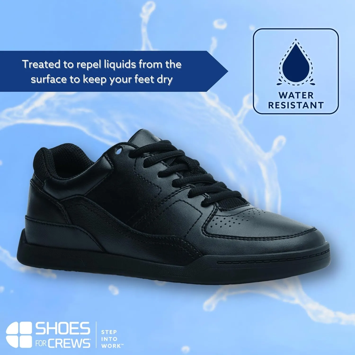Street Casual Womens Black Comfortable Slip-Resistant Work Shoes for Food Service Safety