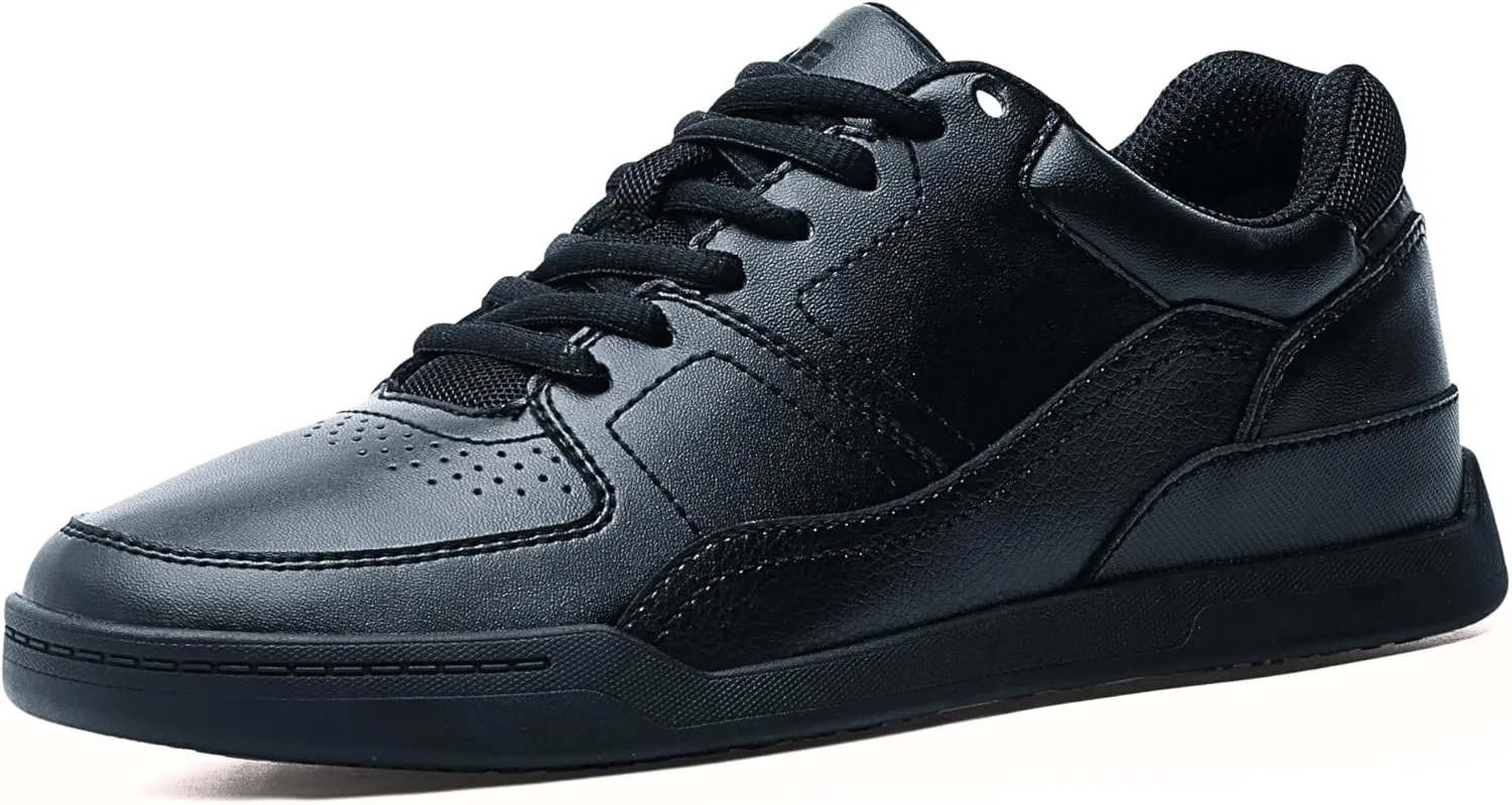 Street Casual Womens Black Comfortable Slip-Resistant Work Shoes for Food Service Safety
