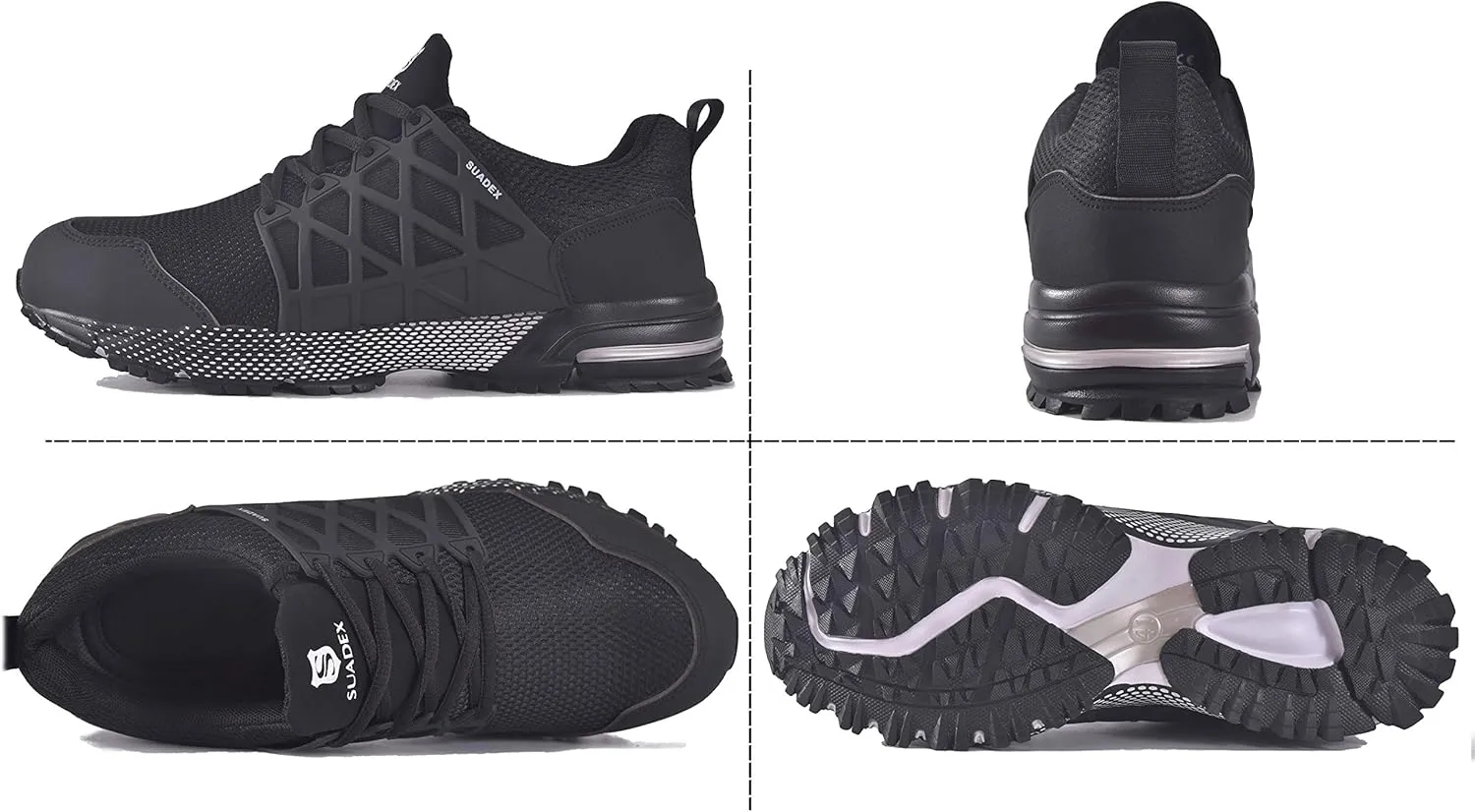 SUADEX Indestructible Steel Toe Shoes Men Women Safety Work Sneakers Comfortable Lightweight