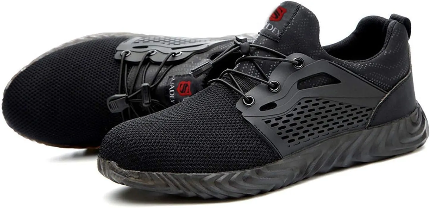 SUADEX Steel Toe Shoes for Men Women Indestructible Steel Toe Sneakers Lightweight Work Safety Shoes Puncture Proof Composite Toe