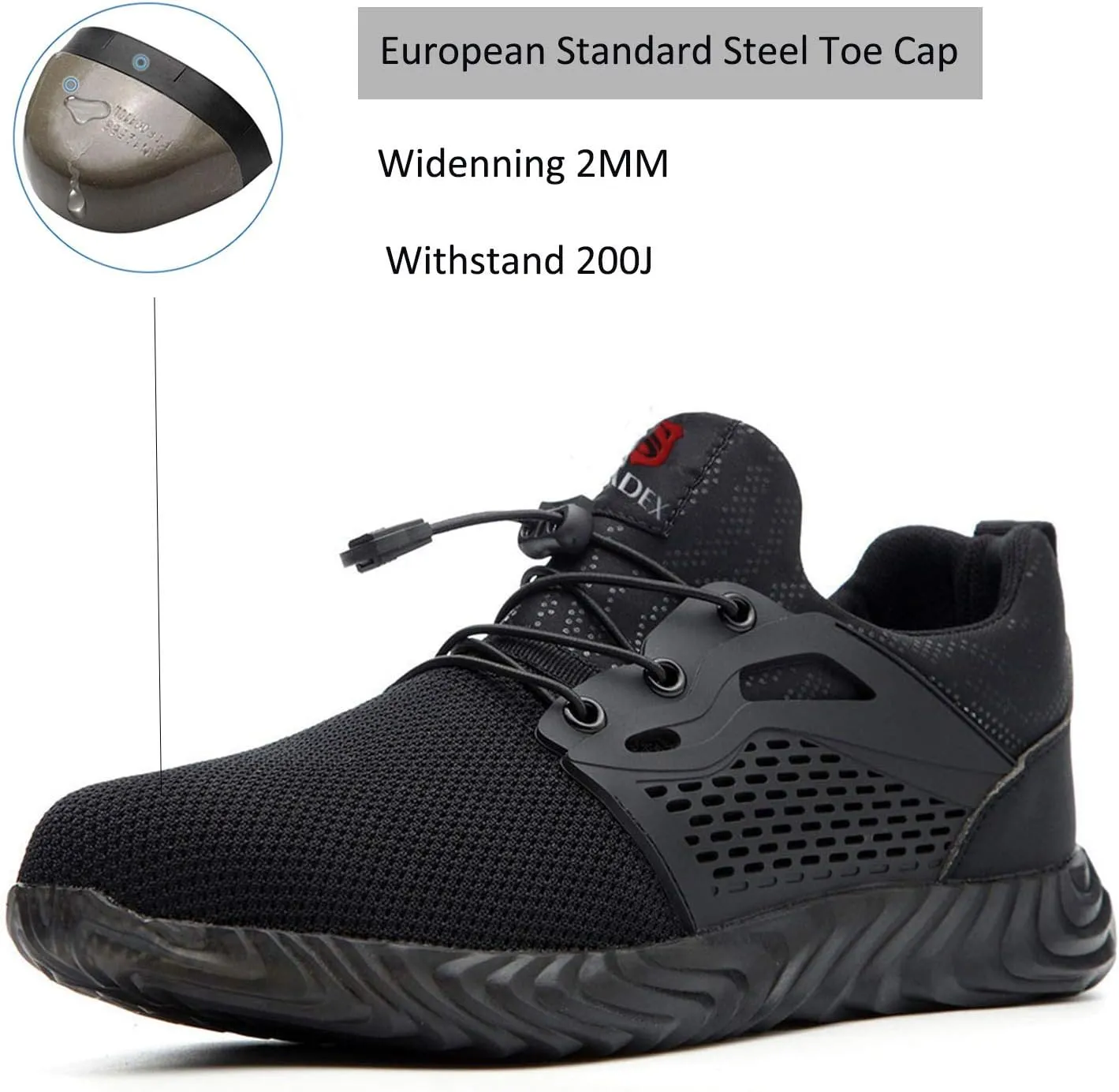 SUADEX Steel Toe Shoes for Men Women Indestructible Steel Toe Sneakers Lightweight Work Safety Shoes Puncture Proof Composite Toe