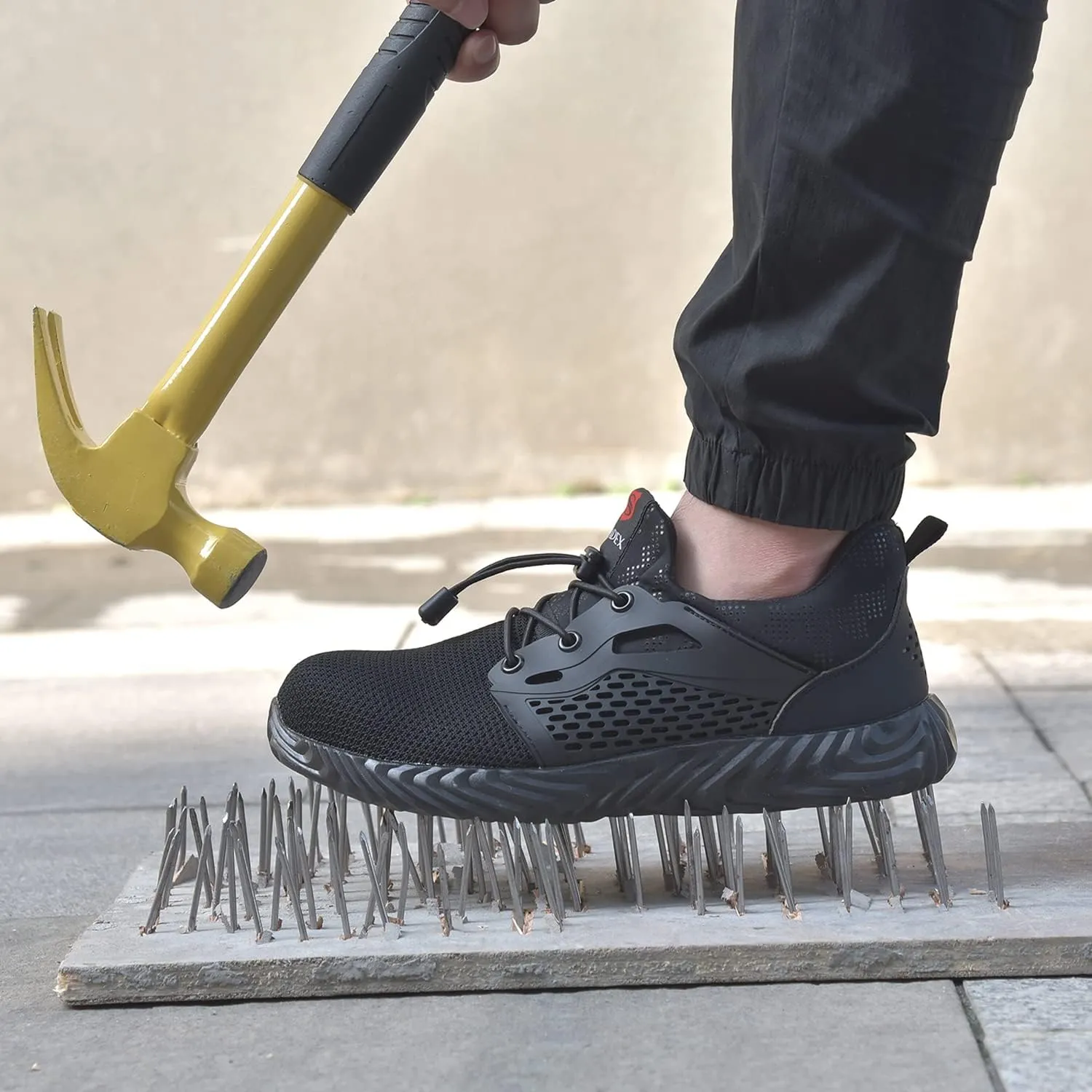 SUADEX Steel Toe Shoes for Men Women Indestructible Steel Toe Sneakers Lightweight Work Safety Shoes Puncture Proof Composite Toe