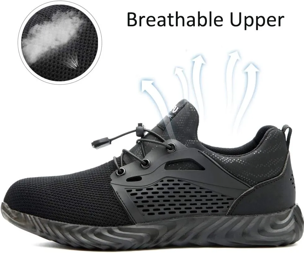 SUADEX Steel Toe Shoes for Men Women Indestructible Steel Toe Sneakers Lightweight Work Safety Shoes Puncture Proof Composite Toe