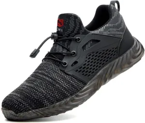 SUADEX Steel Toe Shoes for Women Men, Anti Slip Safety Shoes Breathable Lightweight Puncture Proof Work Construction Sneakers