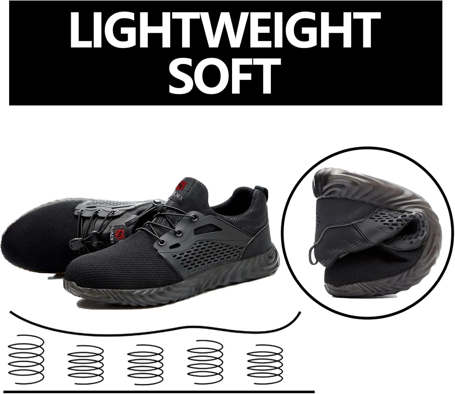 SUADEX Steel Toe Shoes Men Women Indestructible Work Safety Shoes Working Industrial Construction Sneakers