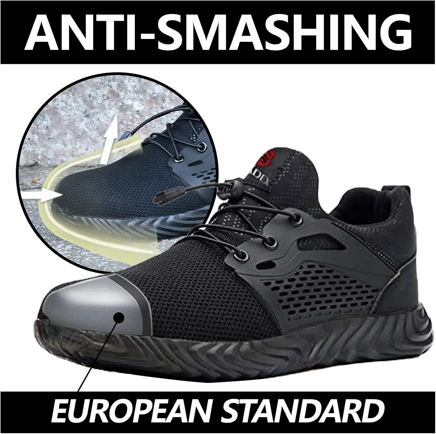 SUADEX Steel Toe Shoes Men Women Indestructible Work Safety Shoes Working Industrial Construction Sneakers