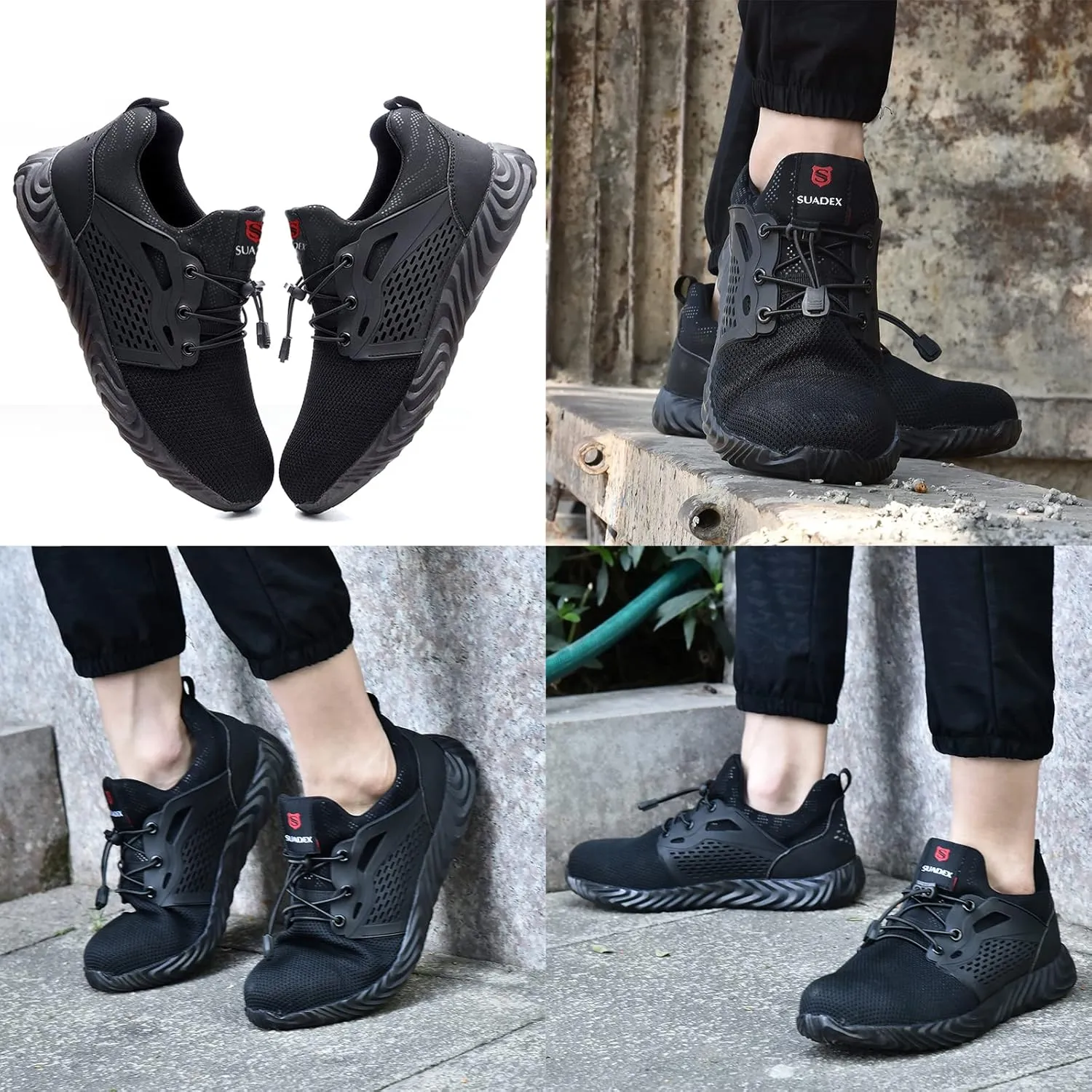 SUADEX Steel Toe Shoes Men Women Indestructible Work Safety Shoes Working Industrial Construction Sneakers