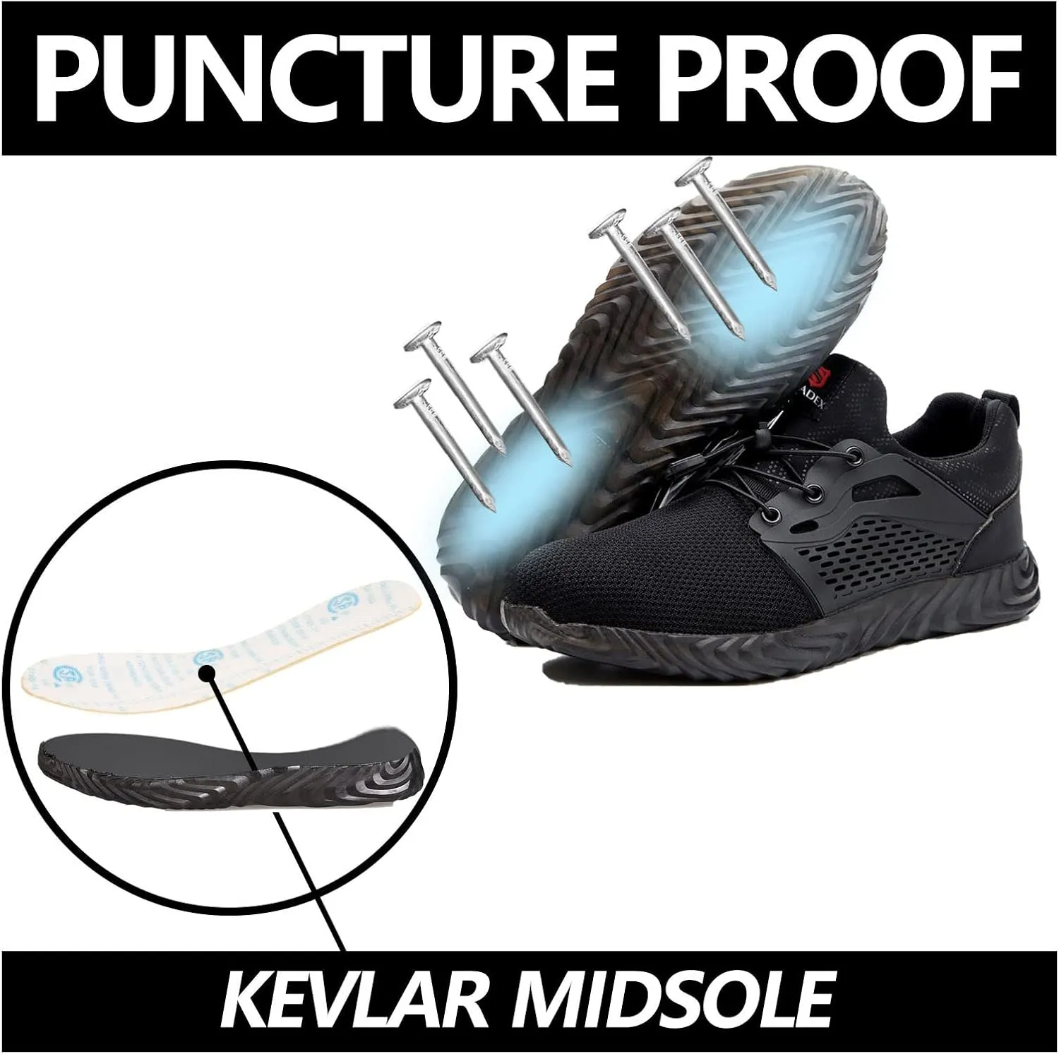 SUADEX Steel Toe Shoes Men Women Indestructible Work Safety Shoes Working Industrial Construction Sneakers