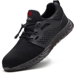 SUADEX Steel Toe Shoes Men Women Indestructible Work Safety Shoes Working Shoes Industrial Construction Shoes Black