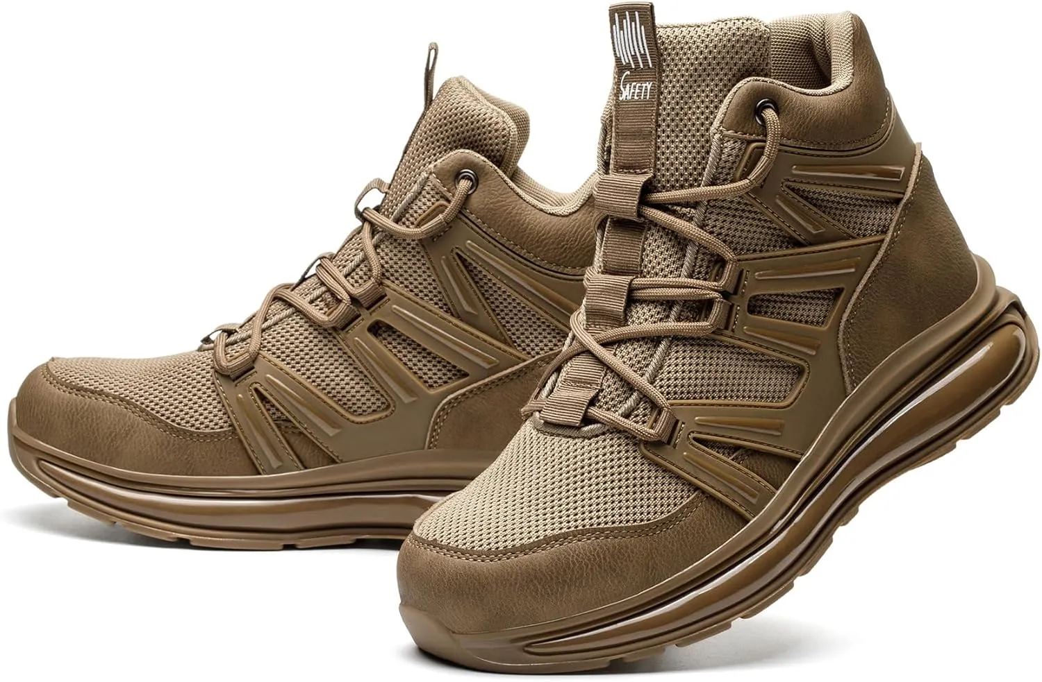 SYLPHID Men Steel Toe Sneakers Women Safety Shoes High top Work Shoe with Air Cushion Lightweight Breathable Puncture Proof
