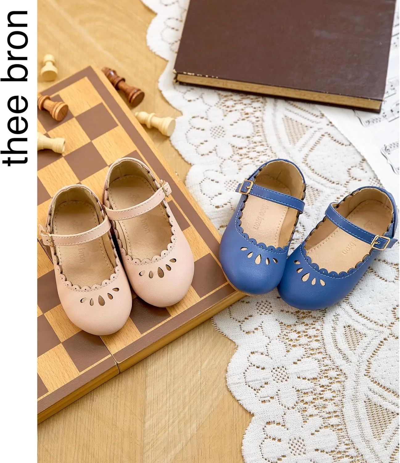 THEE BRON Toddler Mary Janes | Arch Support Leather Princess Shoes | Birthday Party Flats