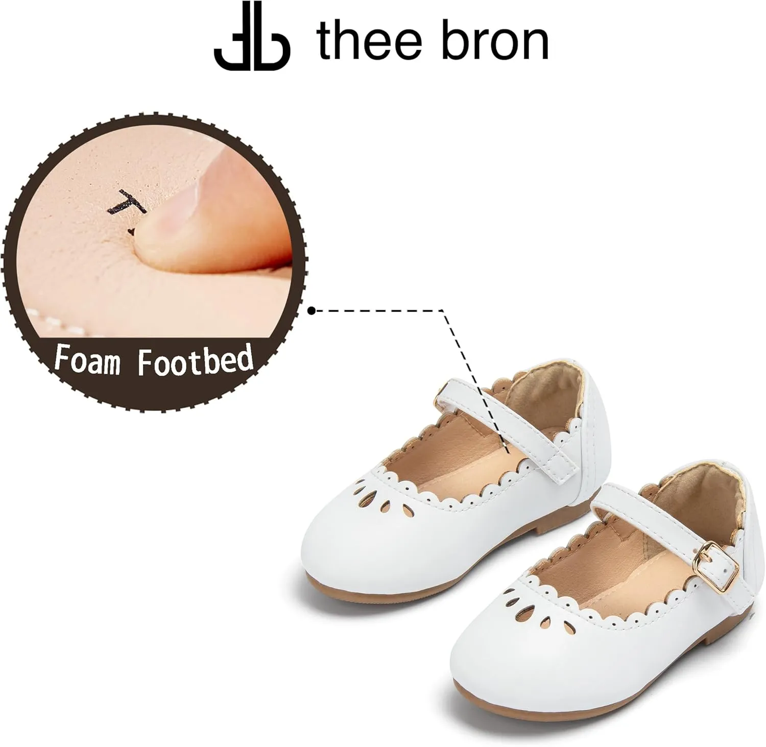 THEE BRON Toddler Mary Janes | Arch Support Leather Princess Shoes | Birthday Party Flats