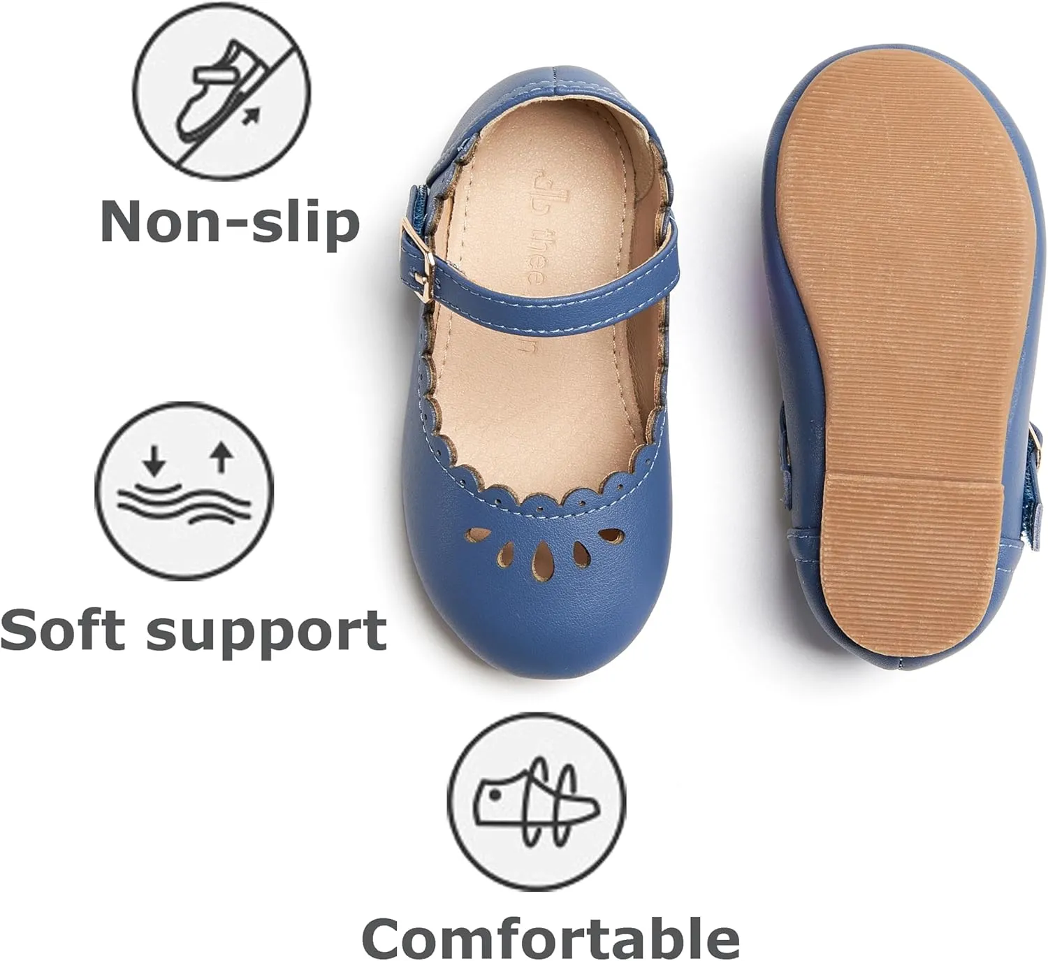 THEE BRON Toddler Mary Janes | Arch Support Leather Princess Shoes | Birthday Party Flats