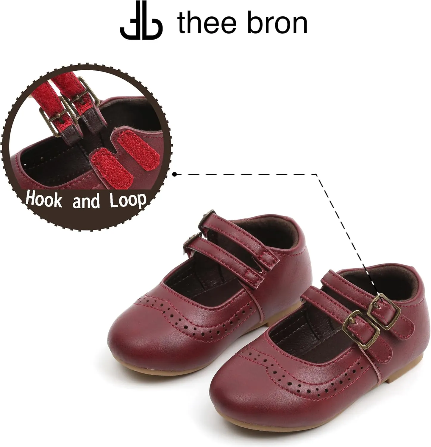 THEE BRON Toddler Mary Janes | Arch Support Leather Princess Shoes | Birthday Party Flats