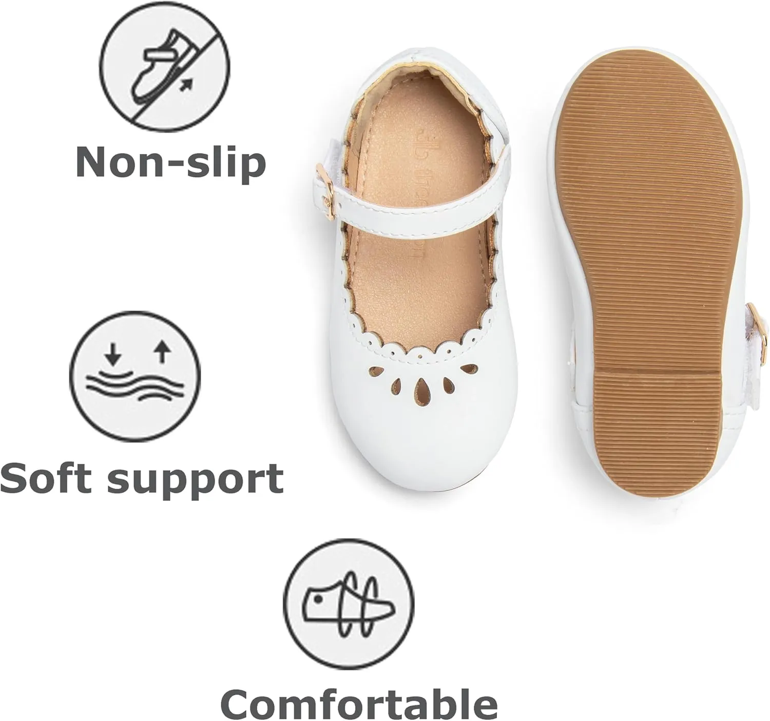 THEE BRON Toddler Mary Janes | Arch Support Leather Princess Shoes | Birthday Party Flats