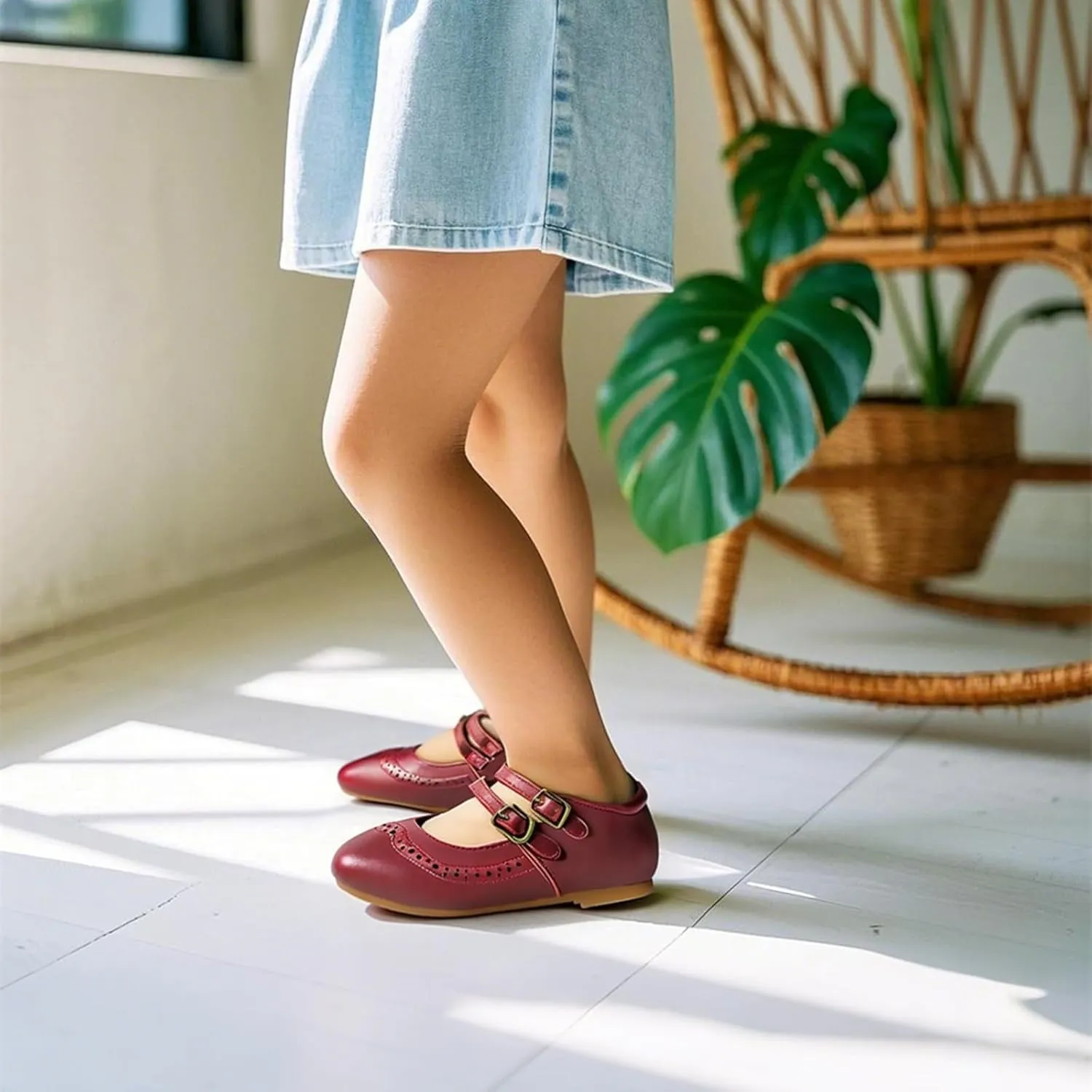 THEE BRON Toddler Mary Janes | Arch Support Leather Princess Shoes | Birthday Party Flats