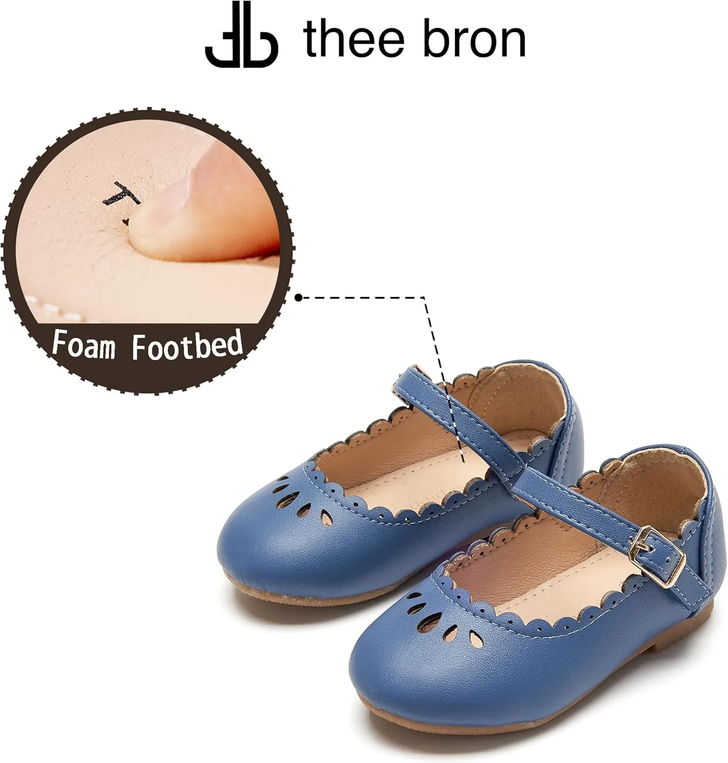 THEE BRON Toddler Mary Janes | Arch Support Leather Princess Shoes | Birthday Party Flats