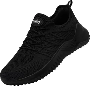 Tinefiy Steel Toe Shoes Men Women Lightweight Air Cushion Safety Sneakers Slip Resistant Work Sneakers Safety Toe Tennis Shoes Indestructible Shoe
