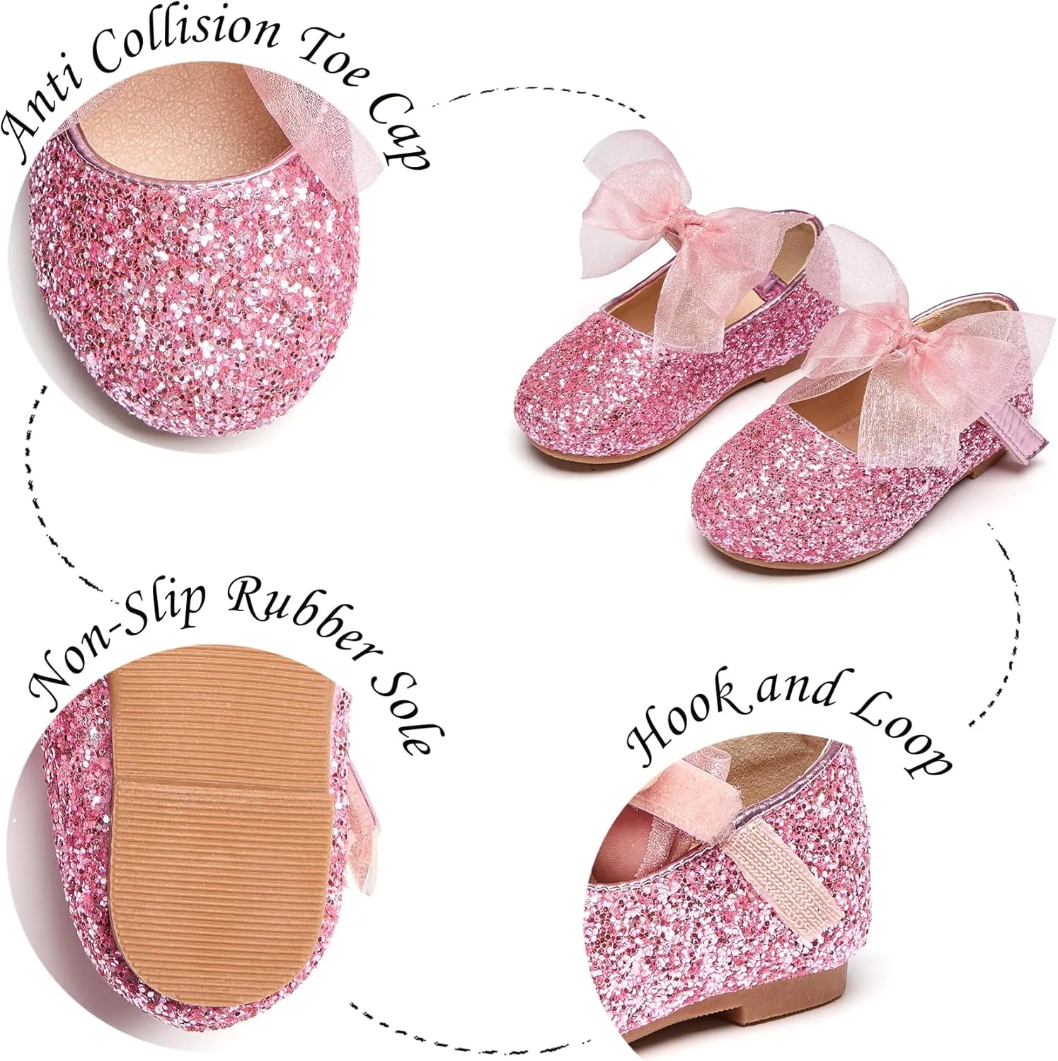 Toddler Ballet Flats for Girls - Princess Party Shoes Wedding & Dress