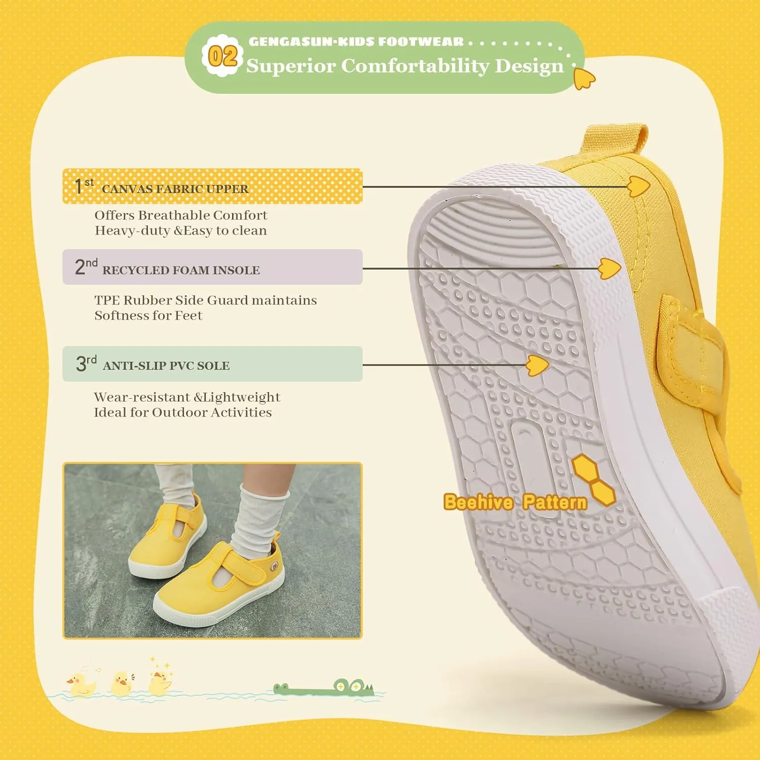 Toddler Girls T-Strap Canvas Sneakers for Little Kids Classical Comfortable Mary Jane Canvas Flats, Non-Slip Casual Canvas Sneaker for Girls