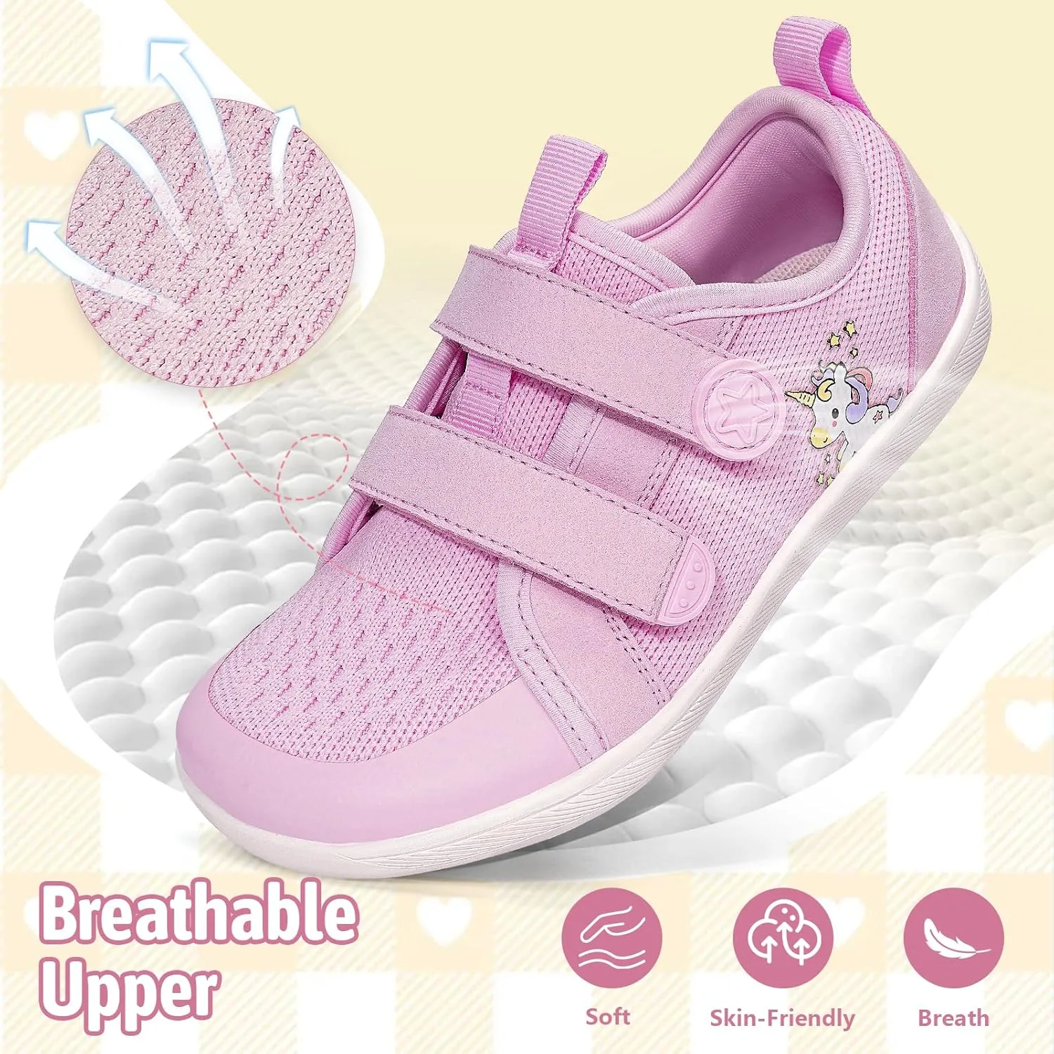 Toddler Shoes Boys Girls, Kids Wide Toe Box Barefoot Shoes Breathable Lightweight Zero Drop Non-Slip Tennis Sneakers for Toddler/Little Kid/Big Kid