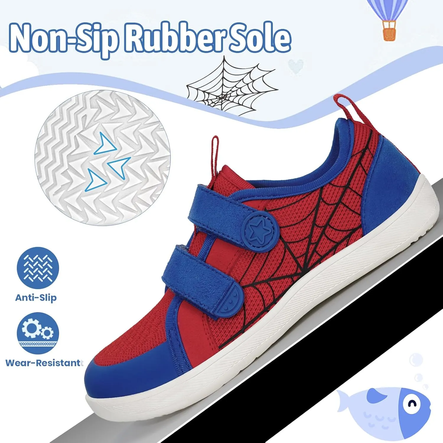 Toddler Shoes Boys Girls, Kids Wide Toe Box Barefoot Shoes Breathable Lightweight Zero Drop Non-Slip Tennis Sneakers for Toddler/Little Kid/Big Kid