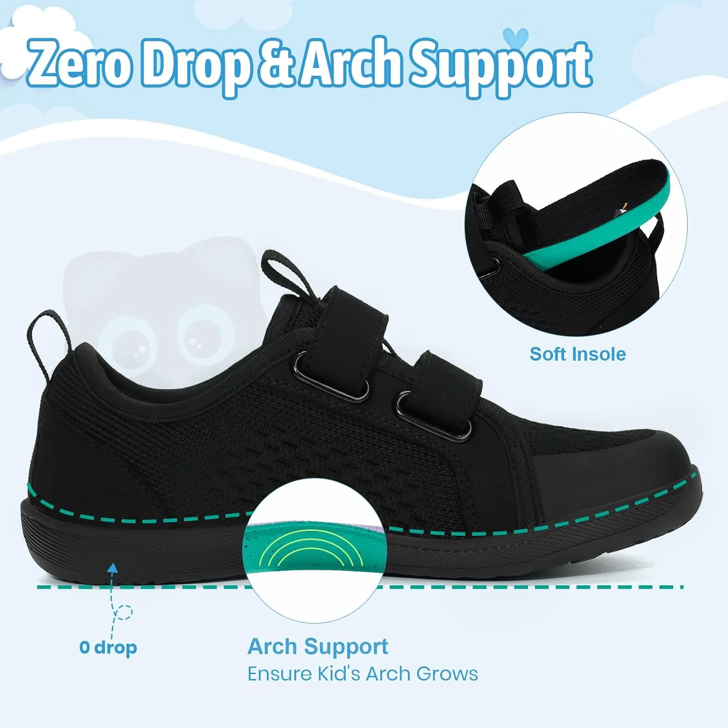Toddler Shoes Boys Girls, Kids Wide Toe Box Barefoot Shoes Breathable Lightweight Zero Drop Non-Slip Tennis Sneakers for Toddler/Little Kid/Big Kid