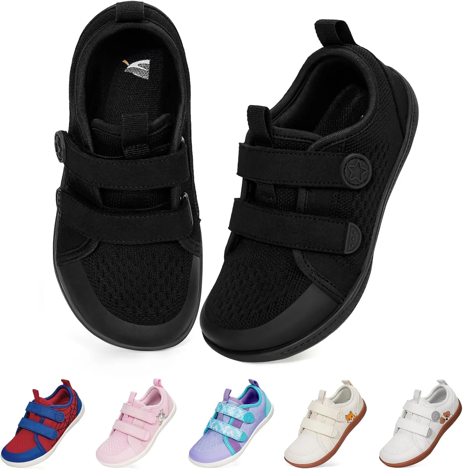 Toddler Shoes Boys Girls, Kids Wide Toe Box Barefoot Shoes Breathable Lightweight Zero Drop Non-Slip Tennis Sneakers for Toddler/Little Kid/Big Kid