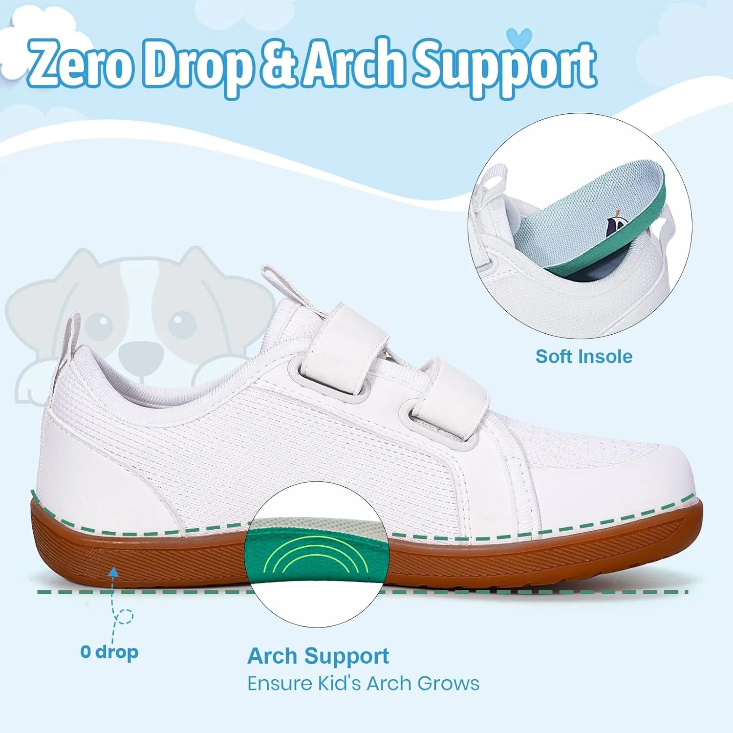 Toddler Shoes Boys Girls, Kids Wide Toe Box Barefoot Shoes Breathable Lightweight Zero Drop Non-Slip Tennis Sneakers for Toddler/Little Kid/Big Kid