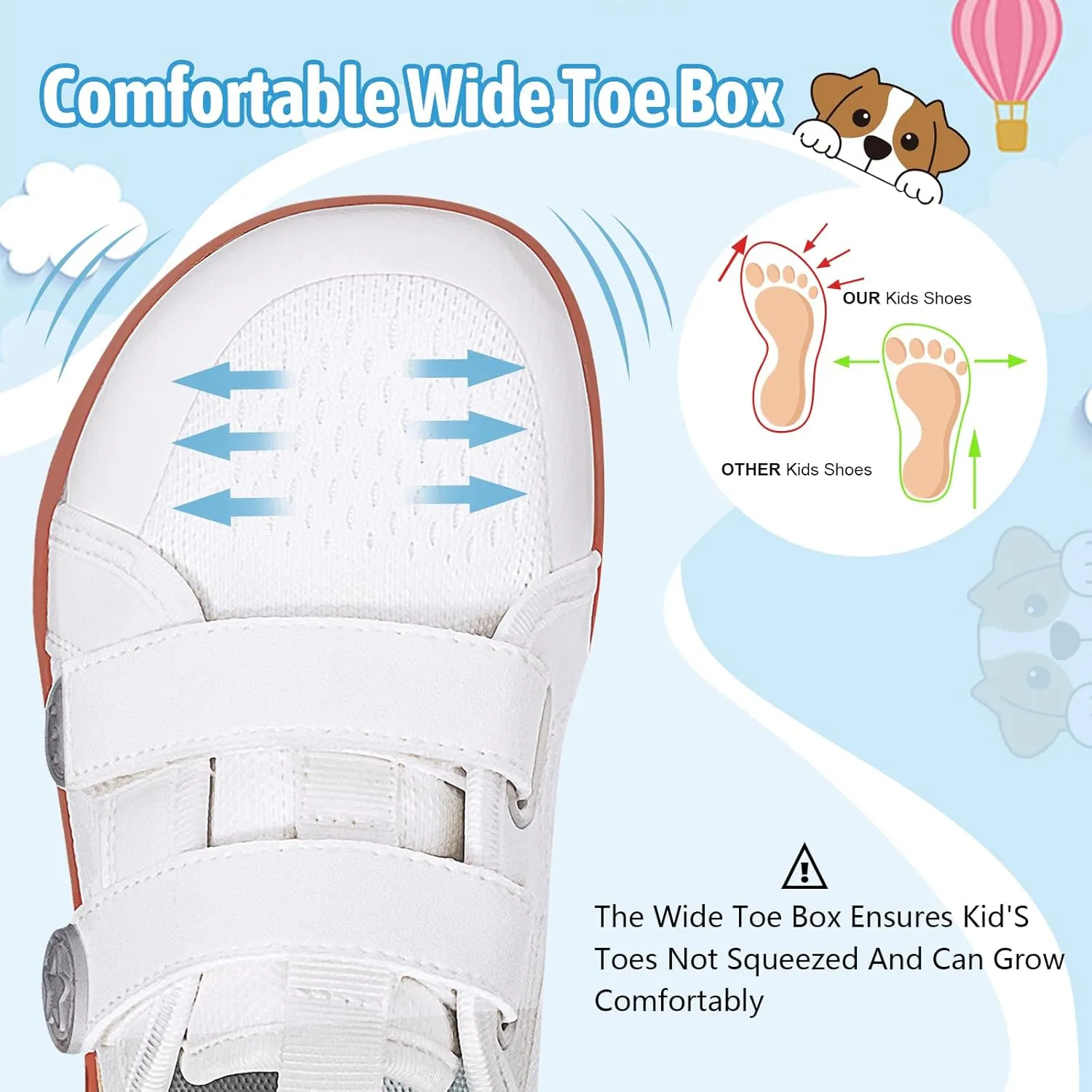 Toddler Shoes Boys Girls, Kids Wide Toe Box Barefoot Shoes Breathable Lightweight Zero Drop Non-Slip Tennis Sneakers for Toddler/Little Kid/Big Kid
