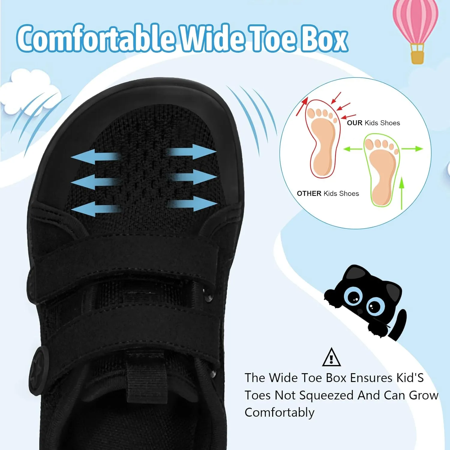 Toddler Shoes Boys Girls, Kids Wide Toe Box Barefoot Shoes Breathable Lightweight Zero Drop Non-Slip Tennis Sneakers for Toddler/Little Kid/Big Kid