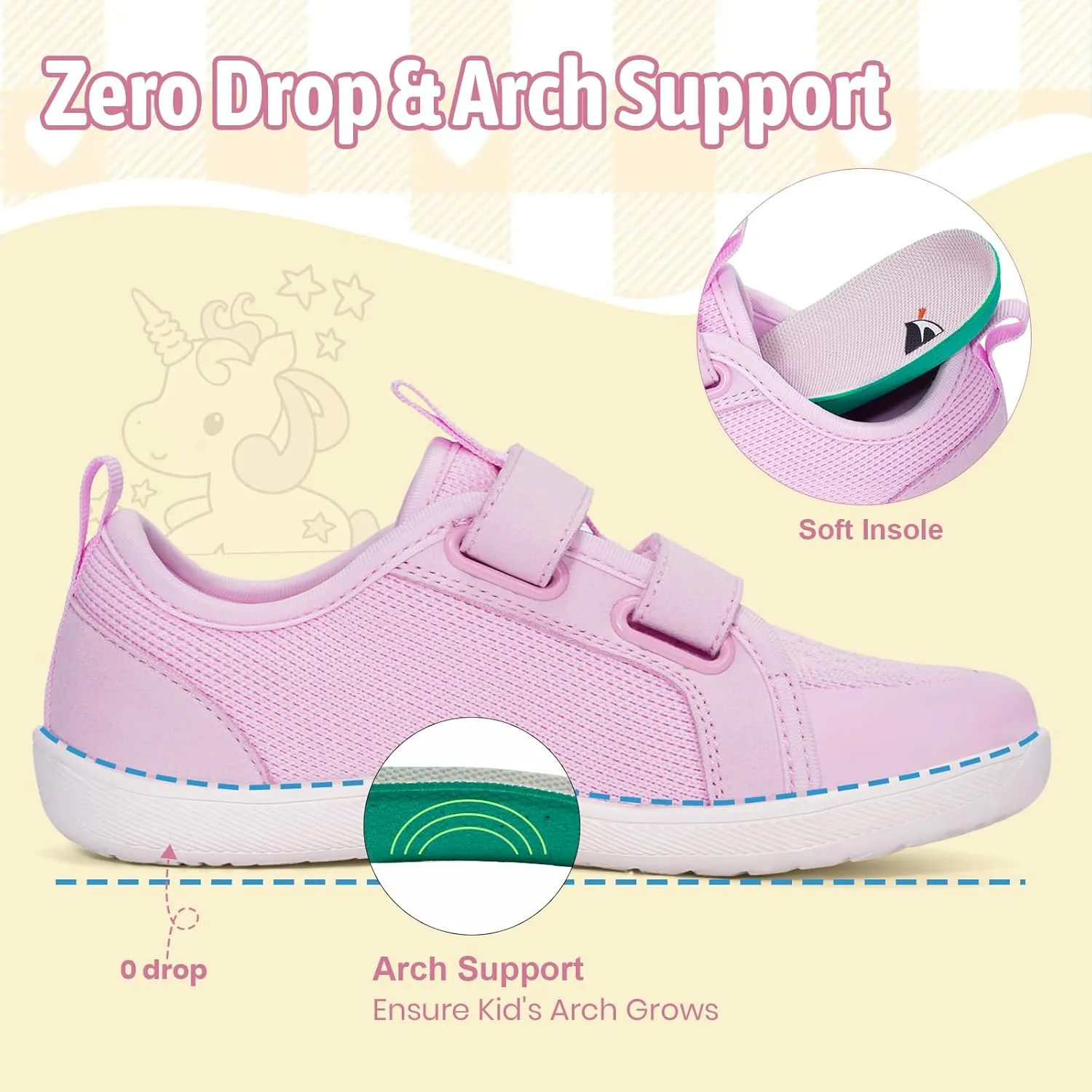 Toddler Shoes Boys Girls, Kids Wide Toe Box Barefoot Shoes Breathable Lightweight Zero Drop Non-Slip Tennis Sneakers for Toddler/Little Kid/Big Kid