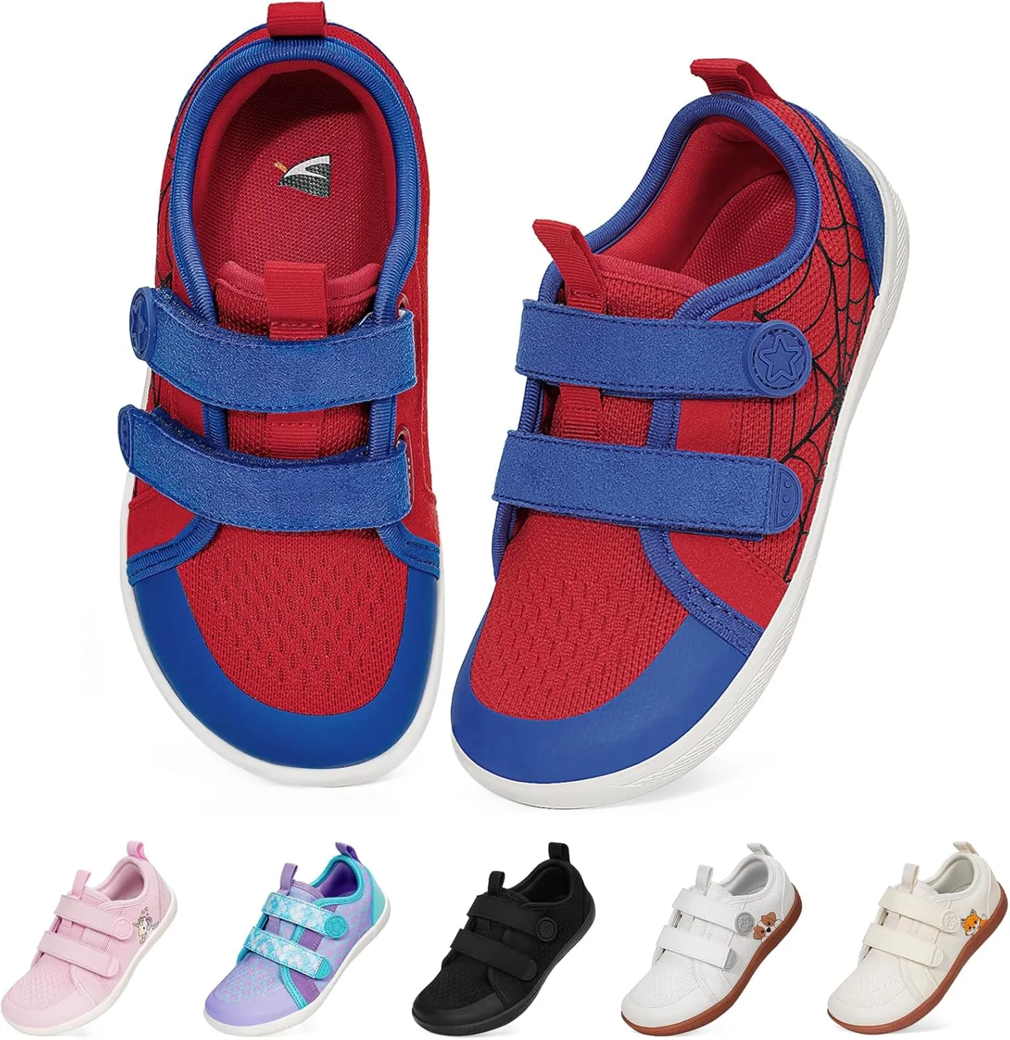 Toddler Shoes Boys Girls, Kids Wide Toe Box Barefoot Shoes Breathable Lightweight Zero Drop Non-Slip Tennis Sneakers for Toddler/Little Kid/Big Kid