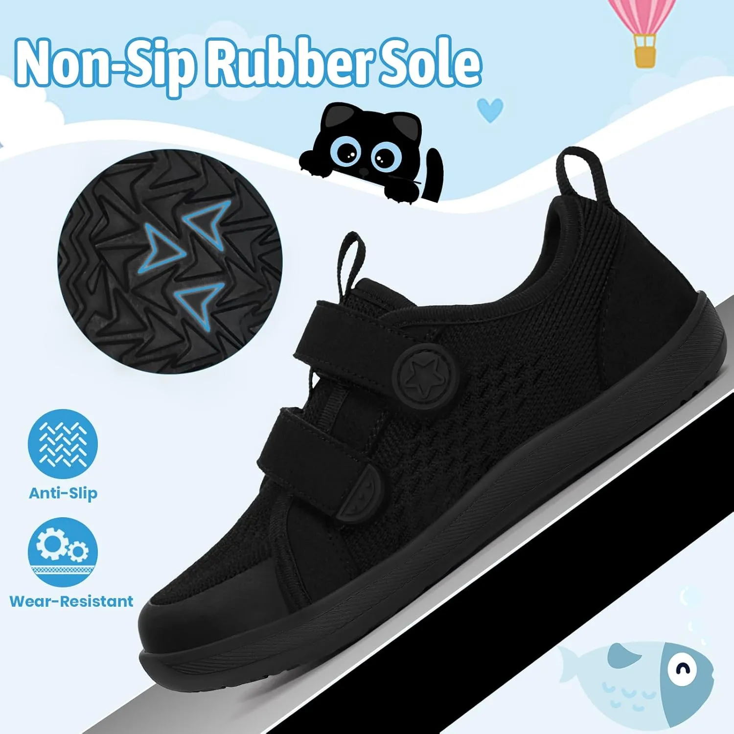 Toddler Shoes Boys Girls, Kids Wide Toe Box Barefoot Shoes Breathable Lightweight Zero Drop Non-Slip Tennis Sneakers for Toddler/Little Kid/Big Kid
