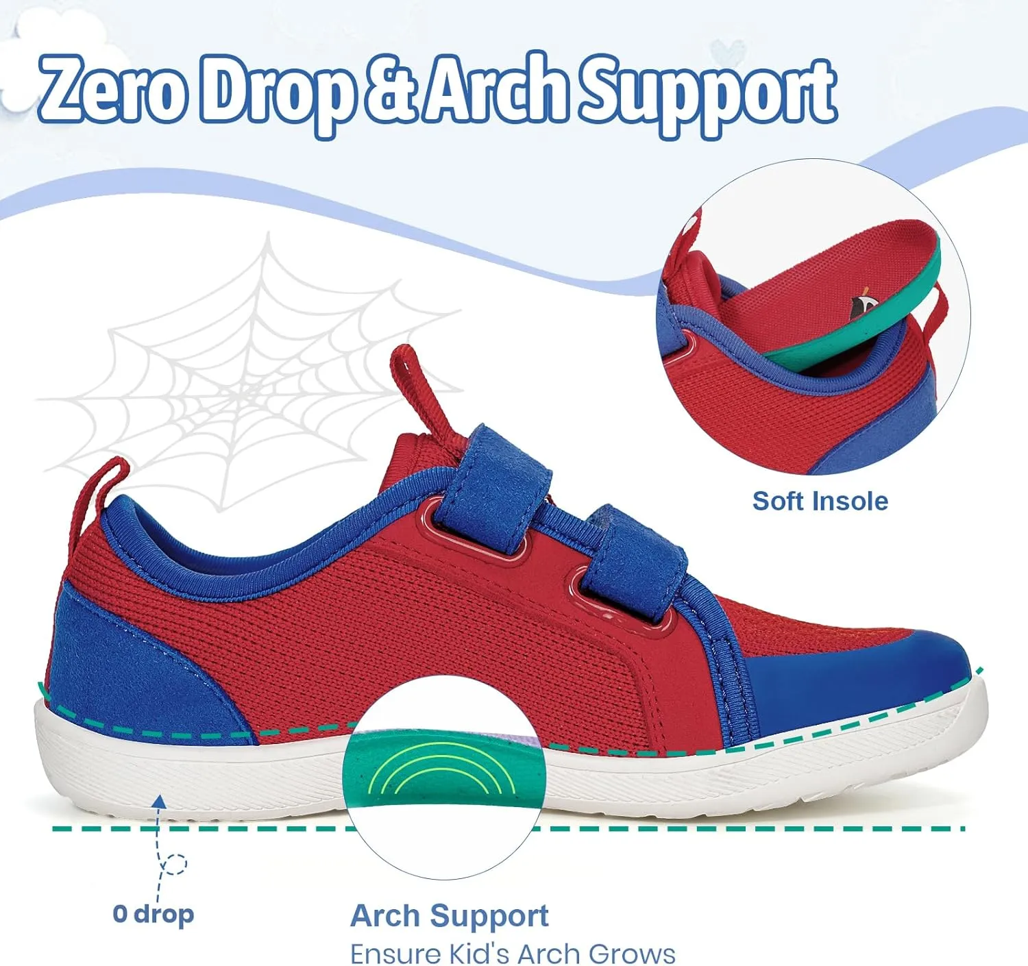 Toddler Shoes Boys Girls, Kids Wide Toe Box Barefoot Shoes Breathable Lightweight Zero Drop Non-Slip Tennis Sneakers for Toddler/Little Kid/Big Kid