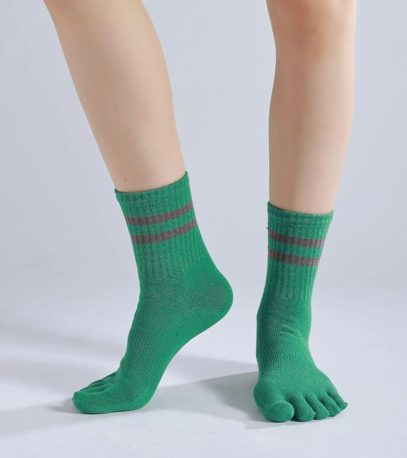 Toe Socks Five Finger Split Athletic Running Crew Cotton for Women 3 Pairs