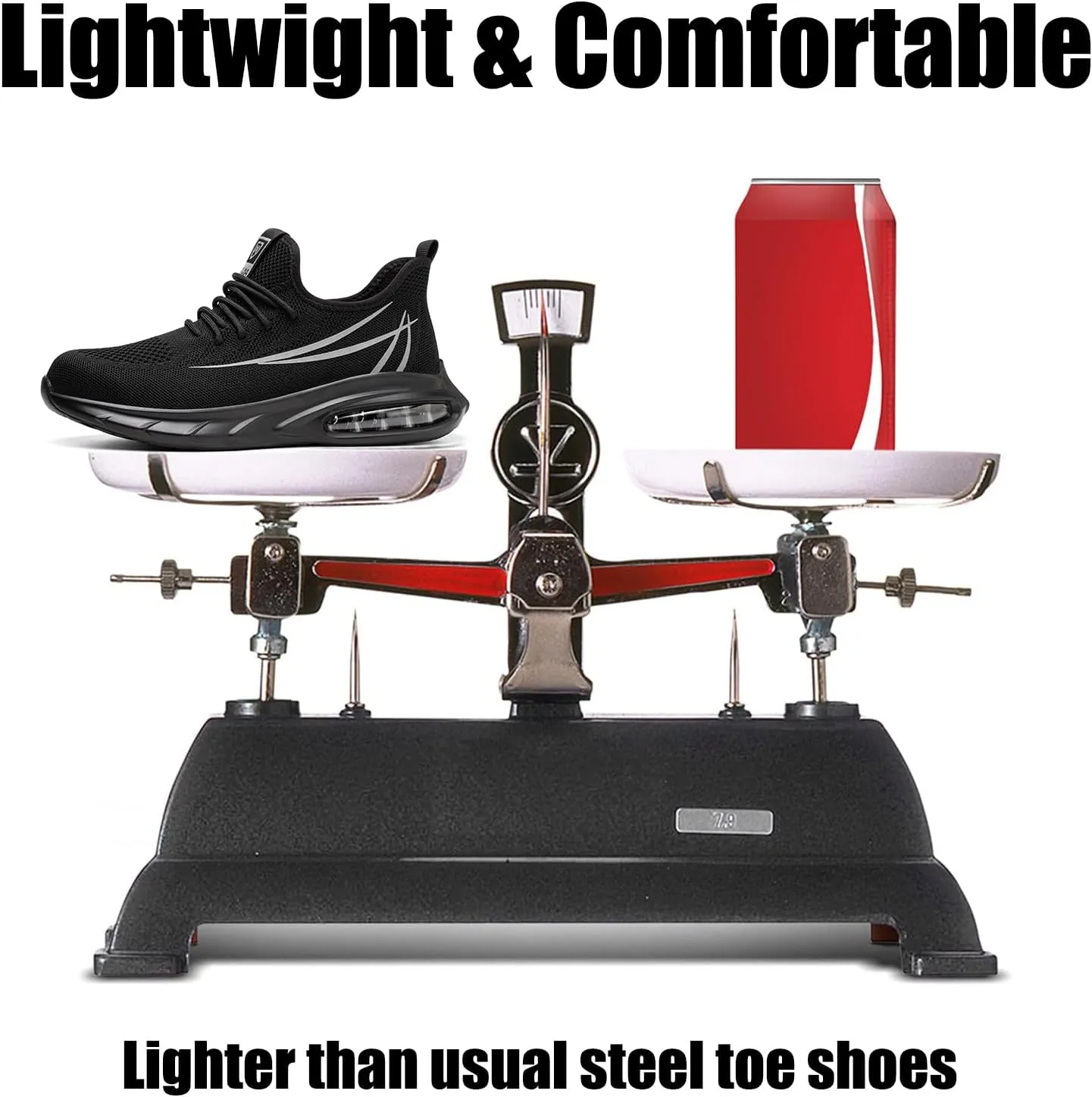 Tongzone Steel Toe Shoes for Women Men Safety Air Cushion Lightweight Sneakers Slip Resistant Industrial and Construction Work Shoes
