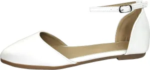 TruFox Womens Flat Ankle Strap D'Orsay Ballet Flat