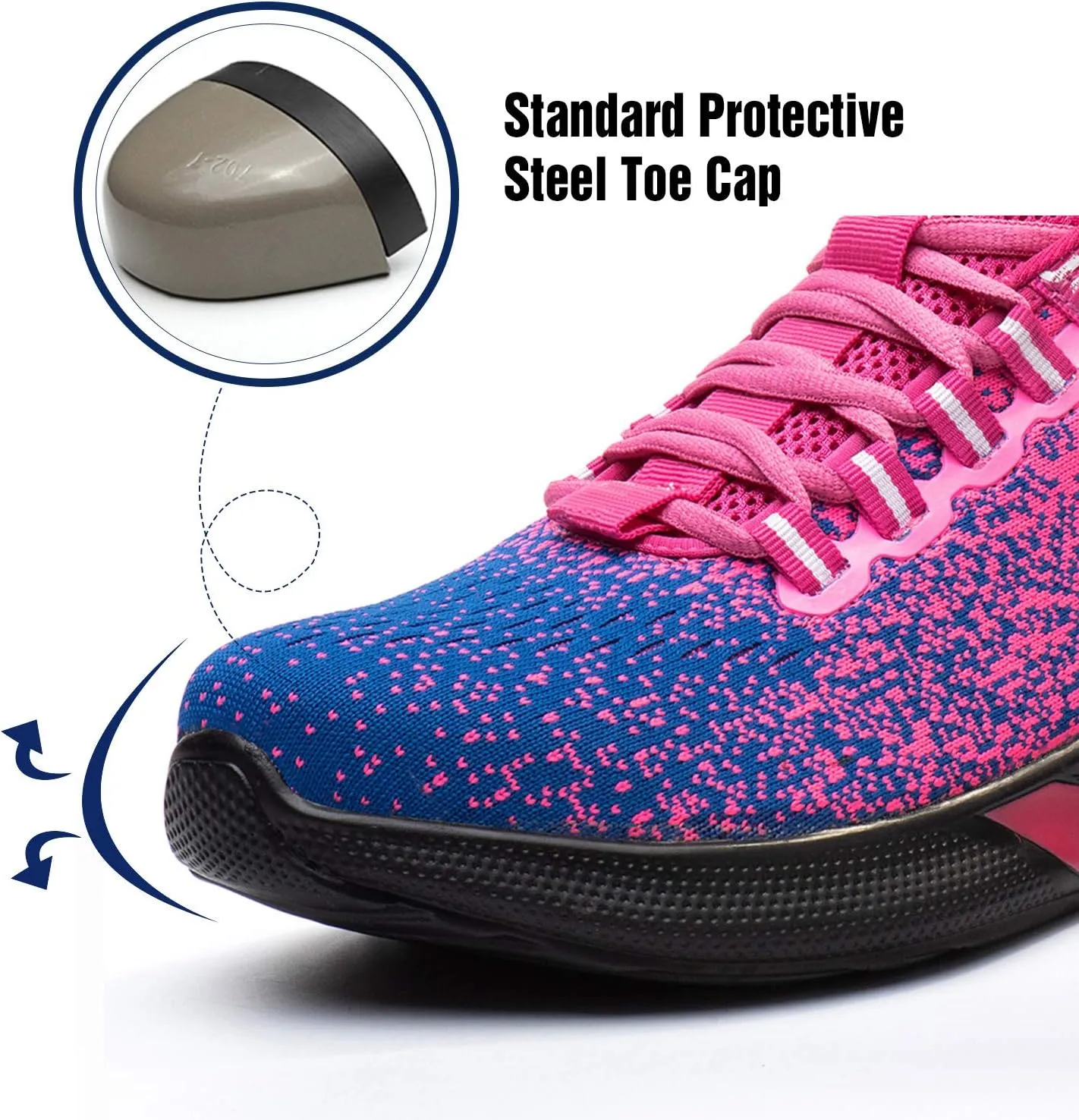 UCAYALI Men's Women's Safety Shoes Steel Toe Work Sneakers Breathable Lightweight Construction Shoes Mesh