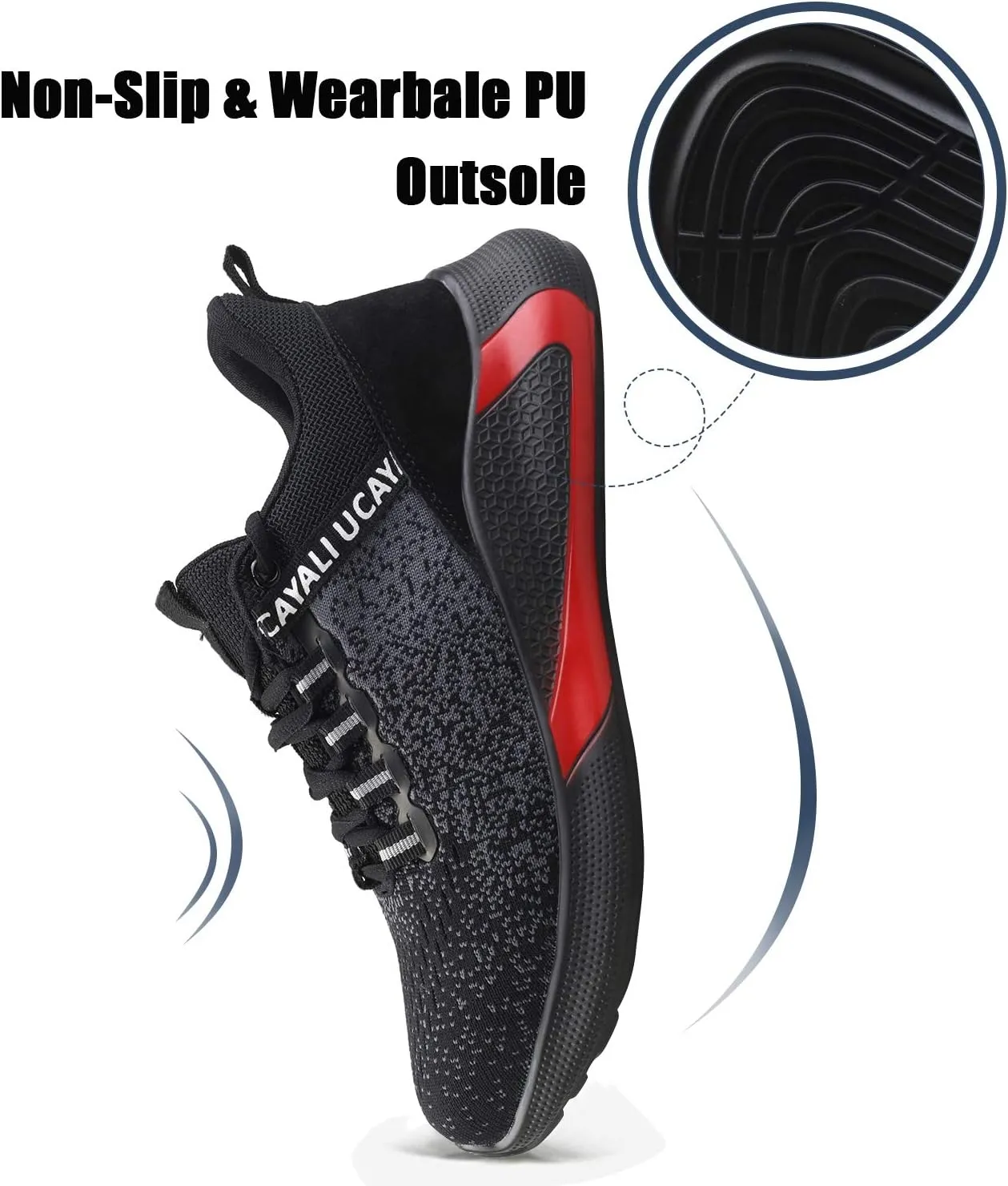 UCAYALI Men's Women's Safety Shoes Steel Toe Work Sneakers Breathable Lightweight Construction Shoes Mesh