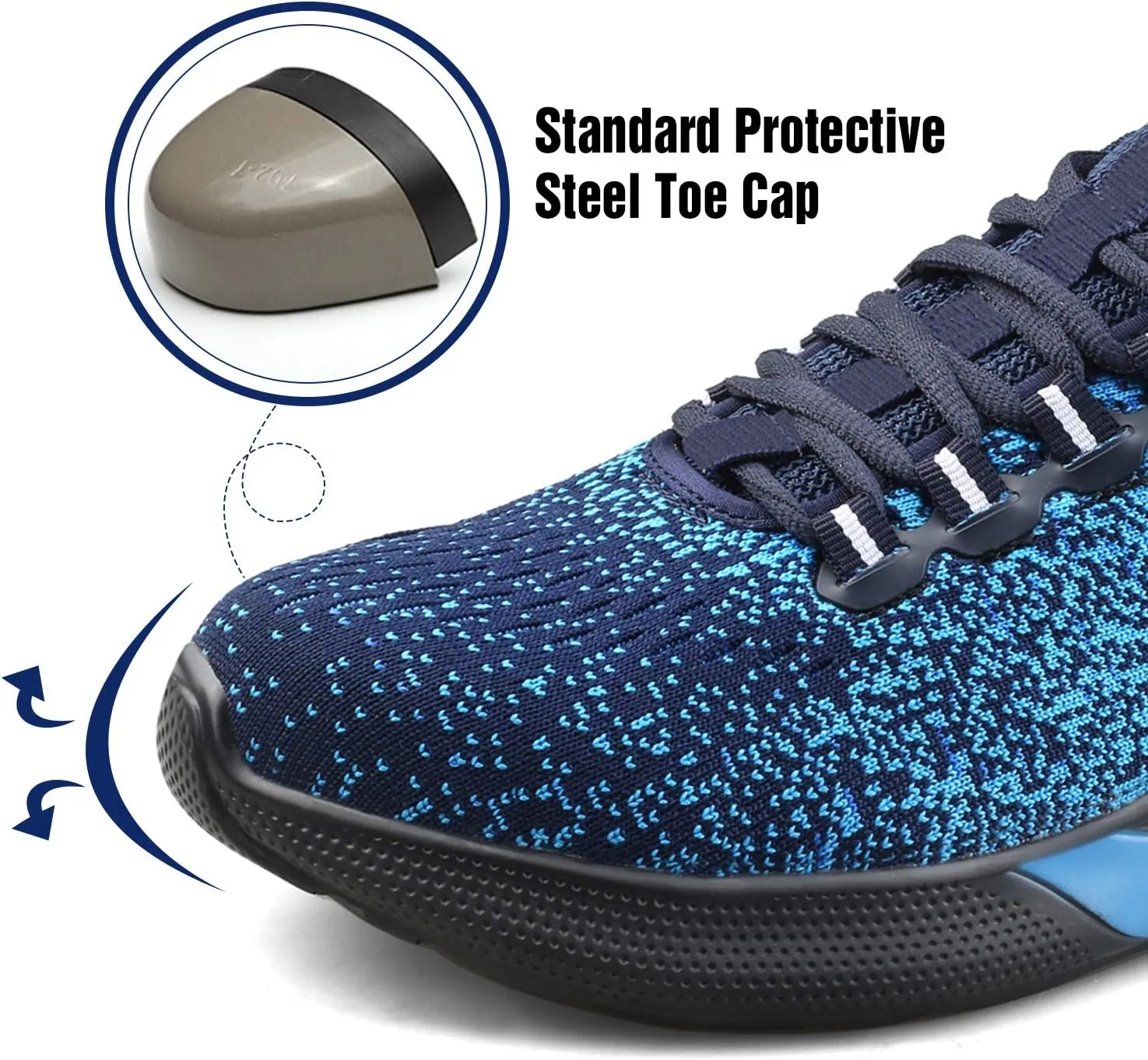 UCAYALI Men's Women's Safety Shoes Steel Toe Work Sneakers Breathable Lightweight Construction Shoes Mesh