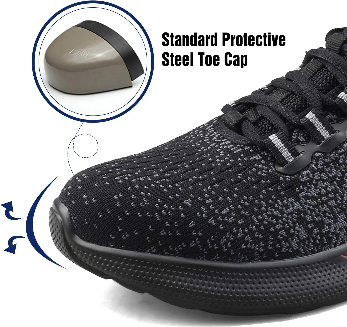 UCAYALI Men's Women's Safety Shoes Steel Toe Work Sneakers Breathable Lightweight Construction Shoes Mesh