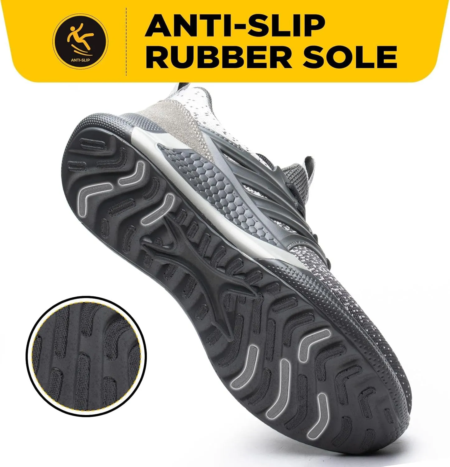 UCAYALI Steel Toe Sneakers for Men Women Lightweight Indestructible Work Shoes Safety Shoes Slip-Resistant Composite Toe Footwear