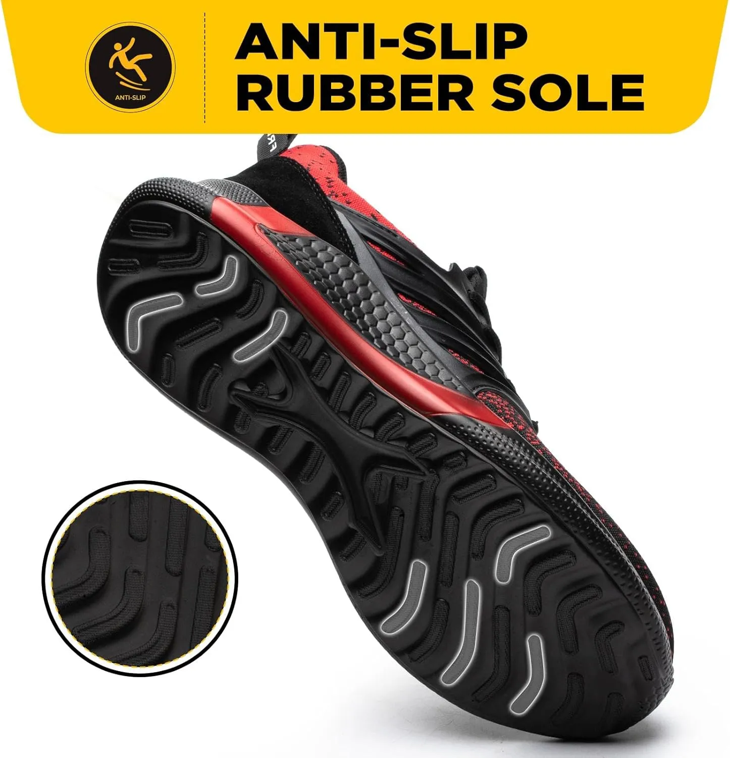 UCAYALI Steel Toe Sneakers for Men Women Lightweight Indestructible Work Shoes Safety Shoes Slip-Resistant Composite Toe Footwear