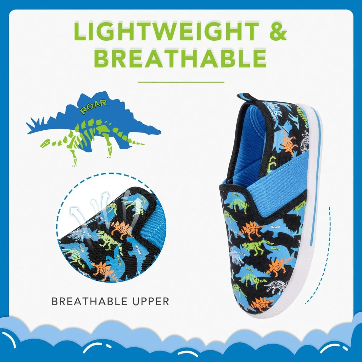 Unisex Slip-On Sneakers Kids Sports Shoes Toddler Casual Lightweight Tennis Shoes for Girls Boys